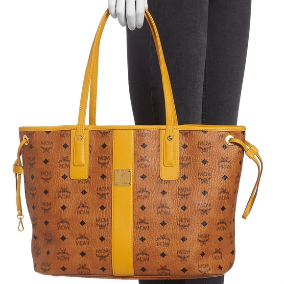 MCM Handbags - MCM Liz Shopper Medium Bag Cognac Yellow